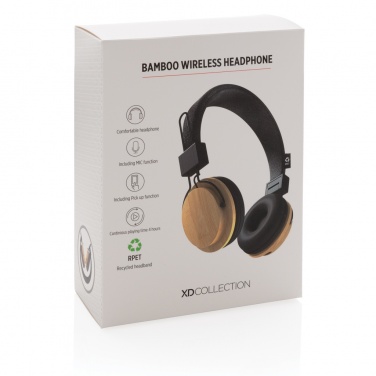 Logotrade advertising product image of: Bamboo wireless headphone