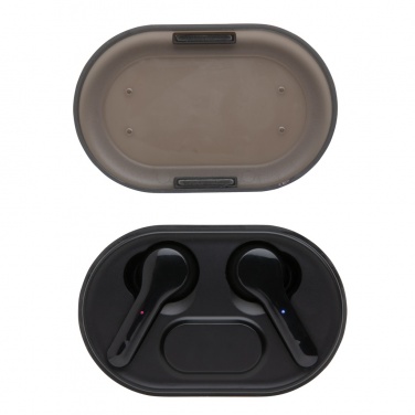 Logo trade promotional items image of: Light up logo TWS earbuds in charging case