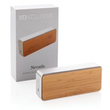 Logo trade promotional merchandise photo of: Nevada Bamboo 3W wireless speaker
