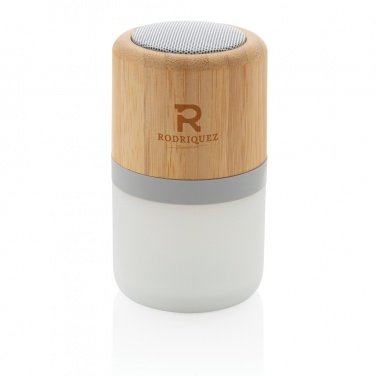 Logo trade promotional giveaway photo of: Bamboo colour changing 3W speaker light