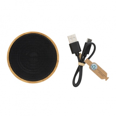 Logo trade business gift photo of: RCS recycled plastic and bamboo 3W wireless speaker