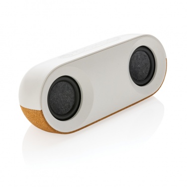 Logo trade promotional merchandise image of: Oregon RCS recycled plastic and cork 10W speaker