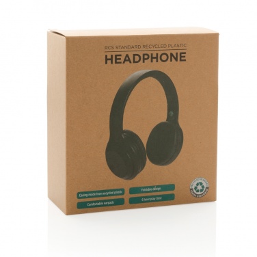 Logo trade promotional product photo of: RCS standard recycled plastic headphone