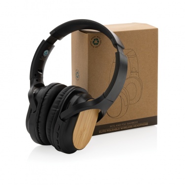 Logo trade advertising products image of: RCS and bamboo Elite Foldable wireless headphone