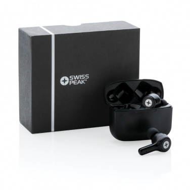 Logotrade promotional product image of: RCS recycled plastic Swiss Peak ANC TWS earbuds