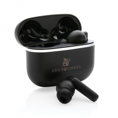Logo trade advertising products image of: RCS recycled plastic Swiss Peak TWS earbuds 2.0