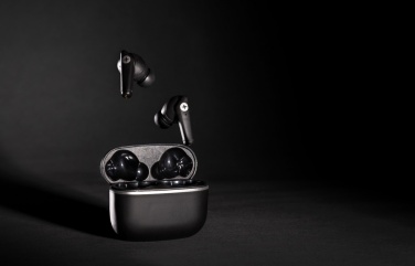 Logo trade promotional gifts image of: RCS recycled plastic Swiss Peak TWS earbuds 2.0