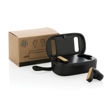 Logotrade corporate gifts photo of: RCS recycled plastic & bamboo TWS earbuds