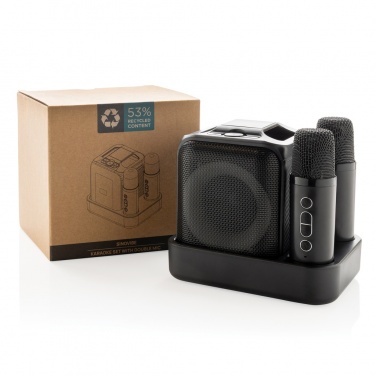 Logo trade promotional products picture of: Singvibe RCS recycled plastic karaoke set with double mic