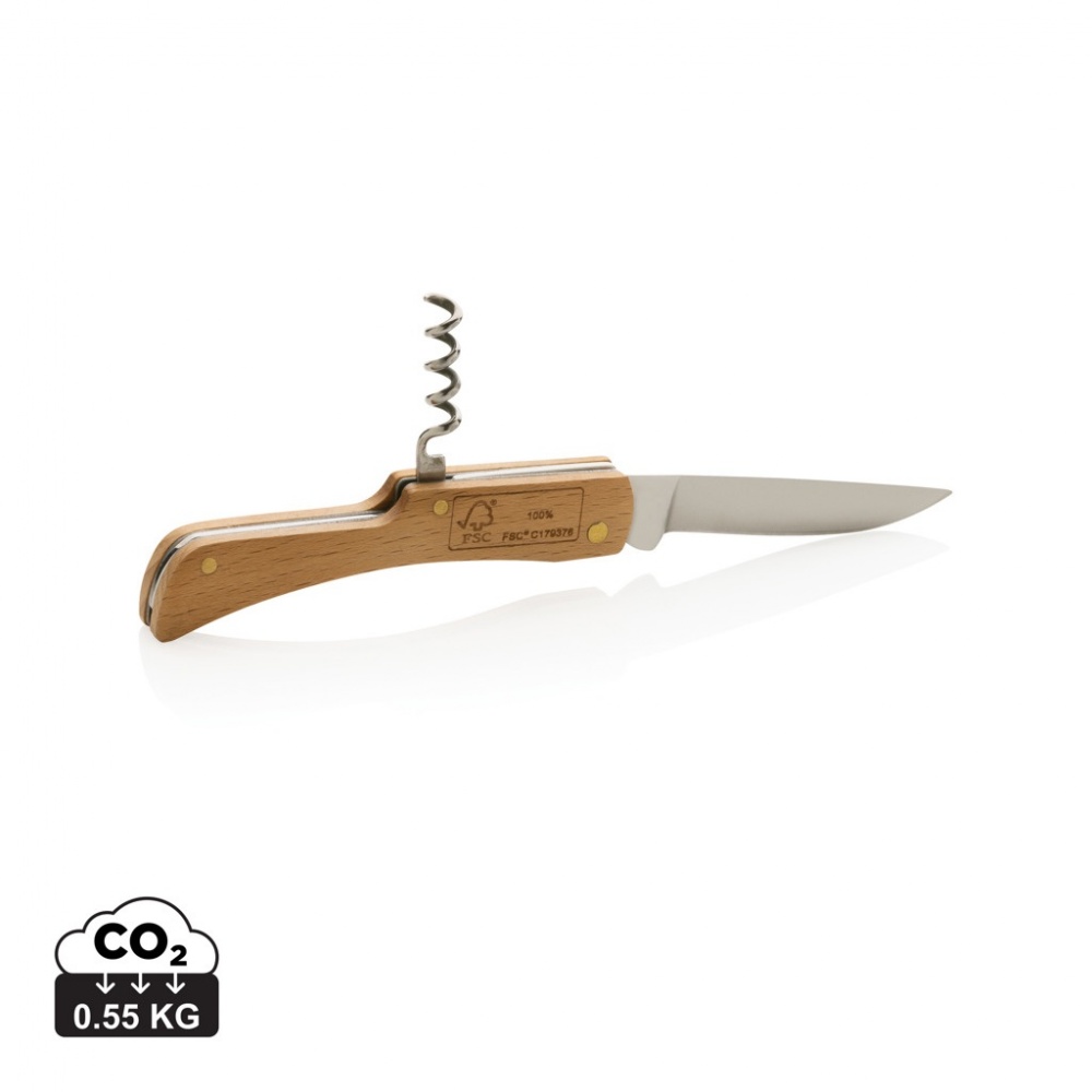 Logo trade promotional giveaways picture of: Wooden knife with bottle opener