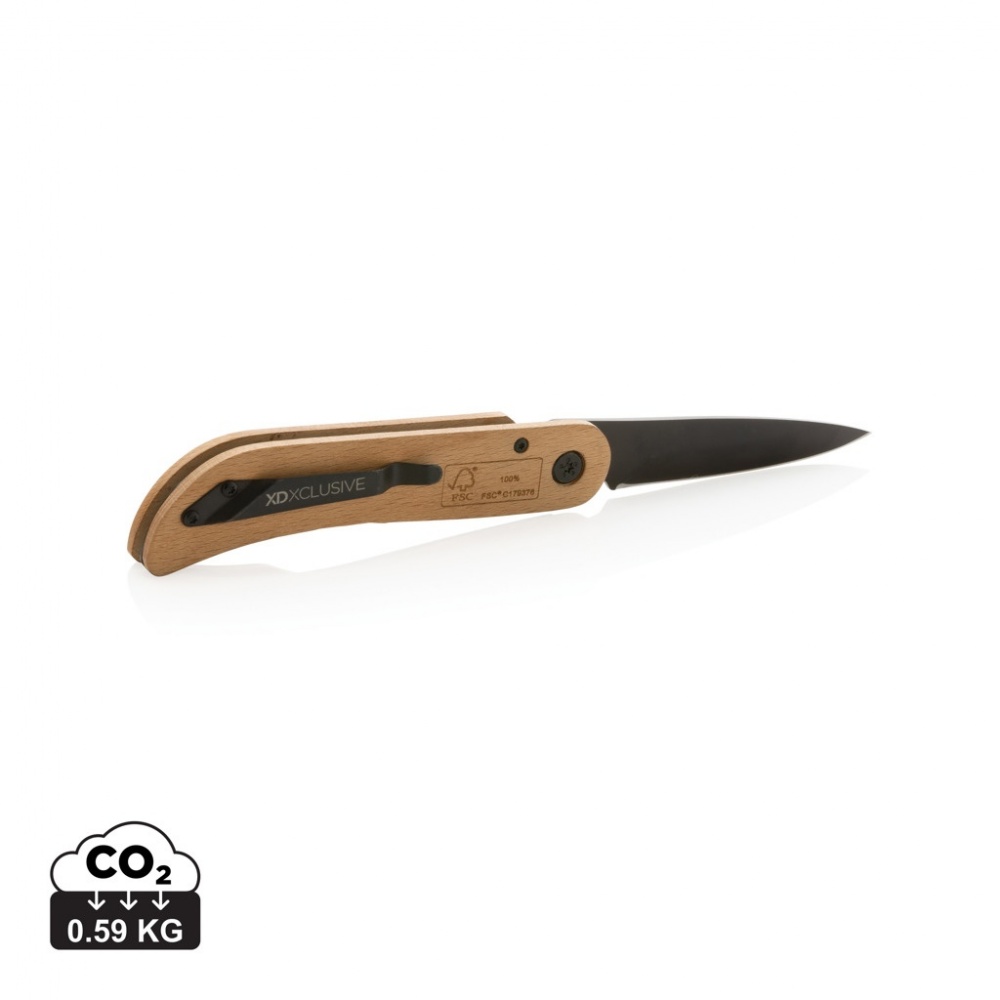 Logotrade promotional item image of: Nemus Luxury Wooden knife with lock