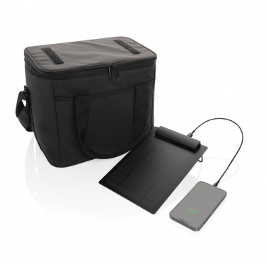 Logotrade business gift image of: Pedro AWARE™ RPET deluxe cooler bag with 5W solar panel