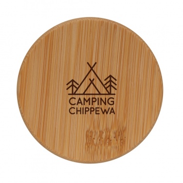 Logo trade promotional merchandise image of: Double wall borosilicate glass with bamboo lid 250ml 2pc set