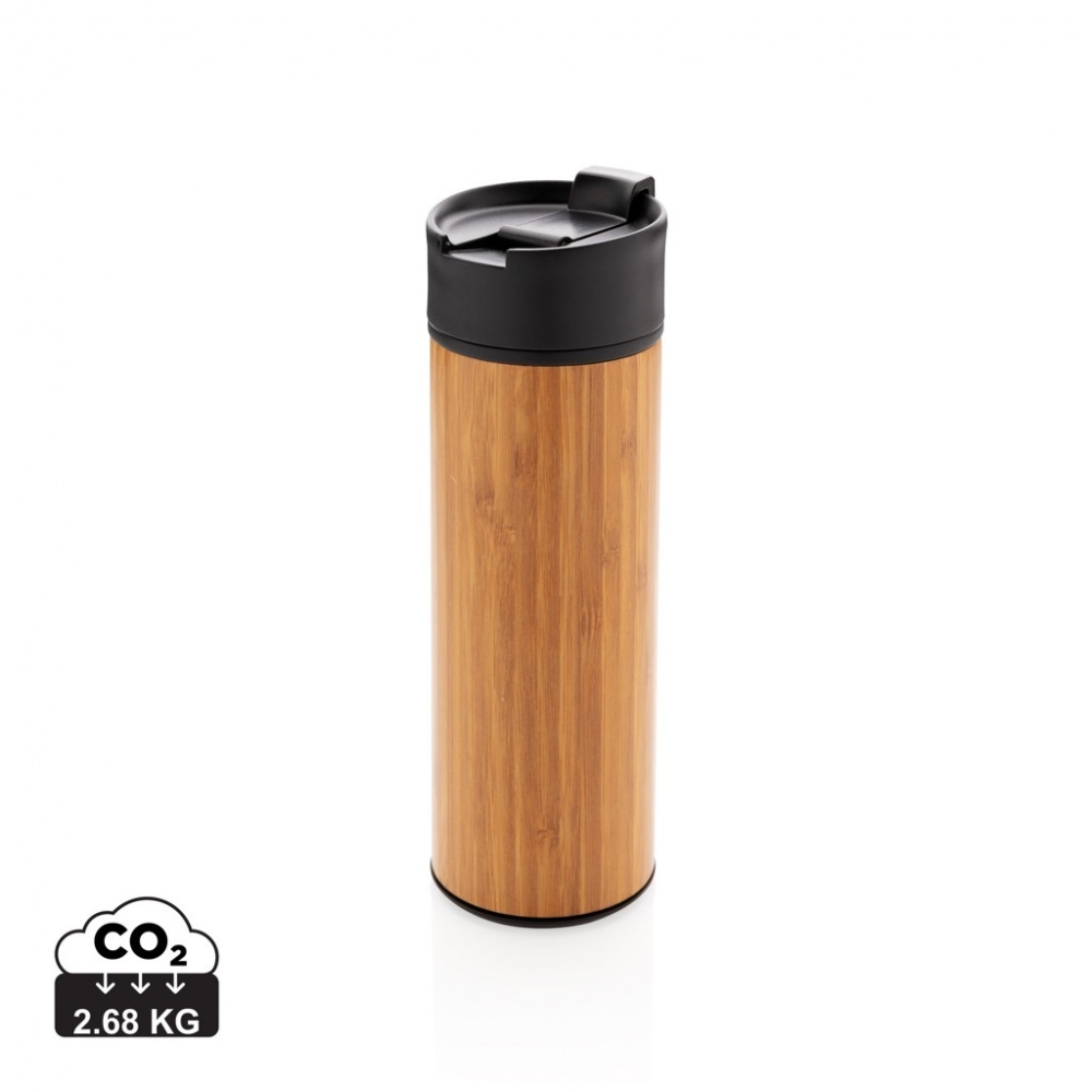 Logo trade promotional giveaways picture of: Bogota vacuum bamboo coffee mug