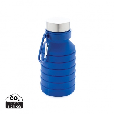 Logo trade promotional merchandise picture of: Leakproof collapsible silicone bottle with lid