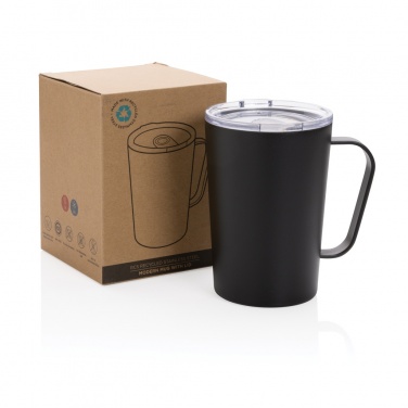 Logotrade promotional merchandise image of: RCS Recycled stainless steel modern vacuum mug with lid