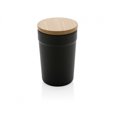 Logo trade business gifts image of: GRS certified recycled PP mug with bamboo lid