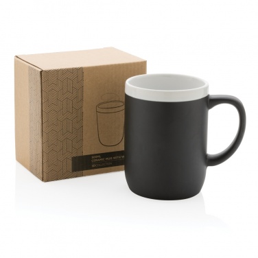Logo trade corporate gifts picture of: Ceramic mug with white rim 300ml