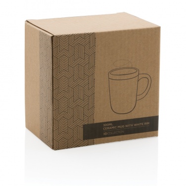 Logo trade advertising product photo of: Ceramic mug with white rim 300ml