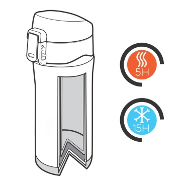 Logo trade business gifts image of: RCS Recycled stainless steel easy lock vacuum mug