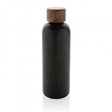 Logotrade promotional product image of: Wood RCS certified recycled stainless steel vacuum bottle