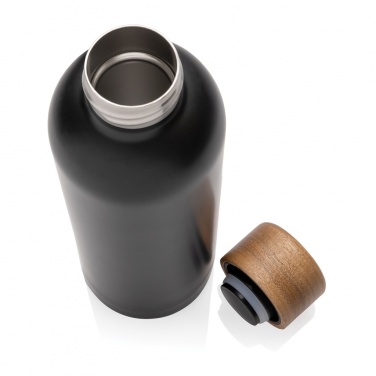 Logotrade promotional merchandise picture of: Wood RCS certified recycled stainless steel vacuum bottle