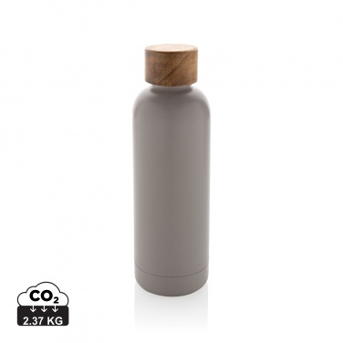 Logotrade corporate gift image of: Wood RCS certified recycled stainless steel vacuum bottle