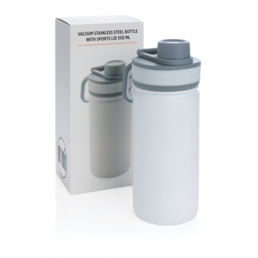 Logotrade promotional merchandise image of: Vacuum stainless steel bottle with sports lid 550ml