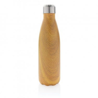 Logo trade promotional gifts image of: Vacuum insulated stainless steel bottle with wood print