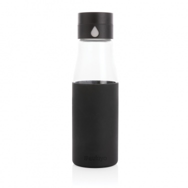 Logo trade promotional giveaways image of: Ukiyo glass hydration tracking bottle with sleeve