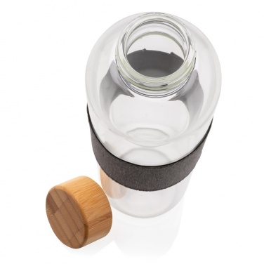 Logo trade promotional merchandise photo of: Impact borosilicate glass bottle with bamboo lid