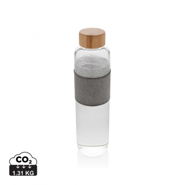Logo trade promotional merchandise picture of: Impact borosilicate glass bottle with bamboo lid