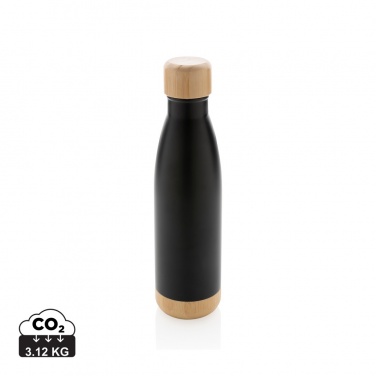 Logotrade promotional items photo of: Vacuum stainless steel bottle with bamboo lid and bottom