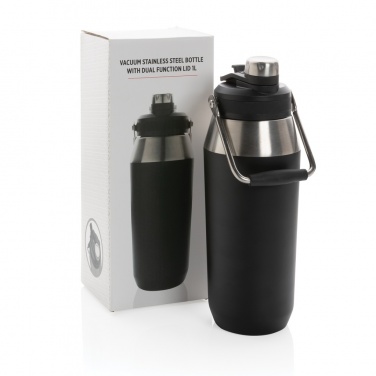 Logotrade advertising product image of: Vacuum stainless steel dual function lid bottle 1L