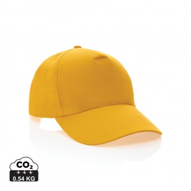 Logo trade promotional items image of: Impact 5 panel 190gr Recycled cotton cap with AWARE™ tracer
