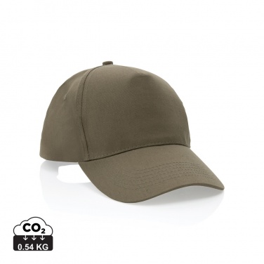 Logo trade business gifts image of: Impact 5 panel 190gr Recycled cotton cap with AWARE™ tracer