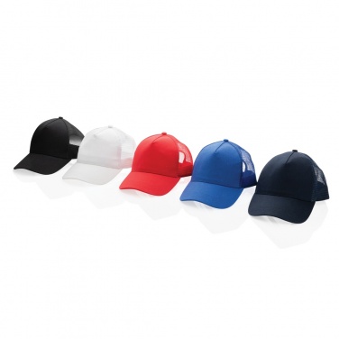Logo trade promotional merchandise photo of: Impact AWARE™ Brushed rcotton 5 panel trucker cap 190gr