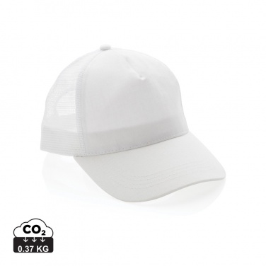 Logo trade promotional giveaway photo of: Impact AWARE™ Brushed rcotton 5 panel trucker cap 190gr