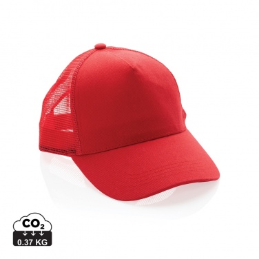 Logotrade advertising product picture of: Impact AWARE™ Brushed rcotton 5 panel trucker cap 190gr