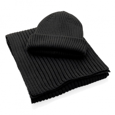 Logo trade promotional gifts image of: Impact AWARE™ Polylana® knitted scarf 180 x 25cm