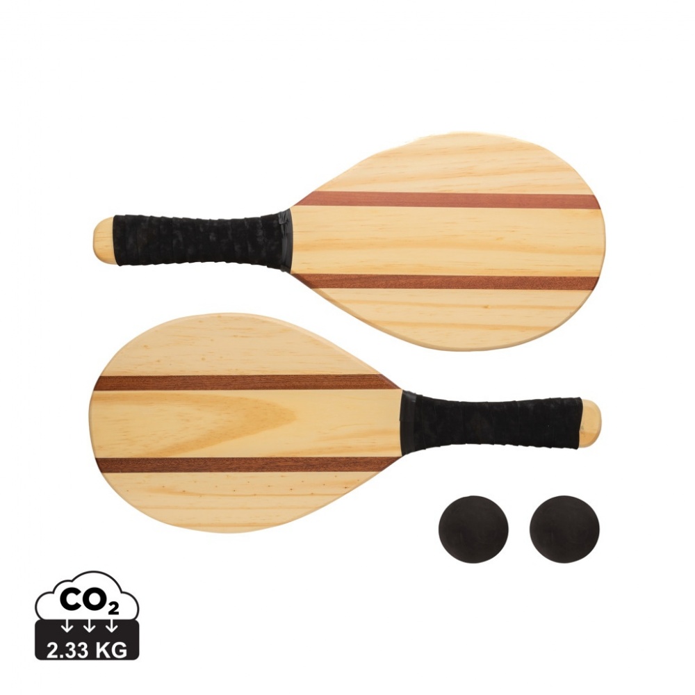 Logo trade business gifts image of: Wooden frescobol tennis set