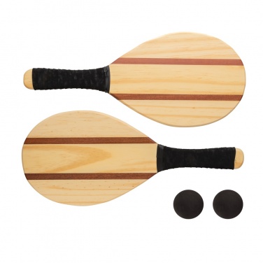 Logo trade promotional merchandise photo of: Wooden frescobol tennis set