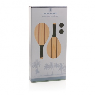 Logo trade promotional giveaways image of: Wooden frescobol tennis set