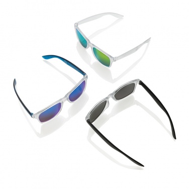Logo trade business gifts image of: Gleam RCS recycled PC mirror lens sunglasses