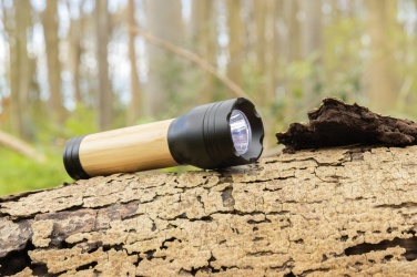 Logo trade corporate gift photo of: Lucid 3W RCS certified recycled plastic & bamboo torch