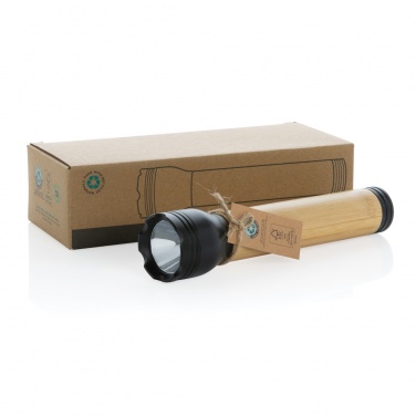 Logotrade promotional product image of: Lucid 5W RCS certified recycled plastic & bamboo torch