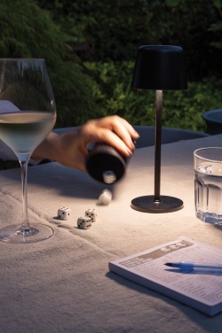 Logo trade promotional product photo of: Zenic RCS recycled plastic USB re-chargable table lamp