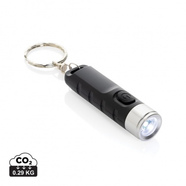 Logo trade promotional items picture of: Globix RCS recycled plastic USB re-chargeable keychain torch