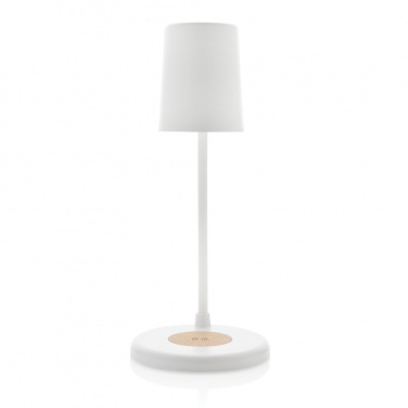 Logotrade promotional product picture of: Zenara RCS recycled plastic and cork 15W wireless desk lamp