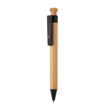 Logo trade promotional gifts image of: Bamboo pen with wheatstraw clip